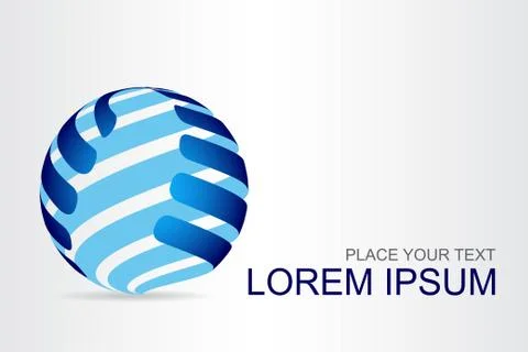 Logo stylized spherical surface with abstract shapes Stock Illustration