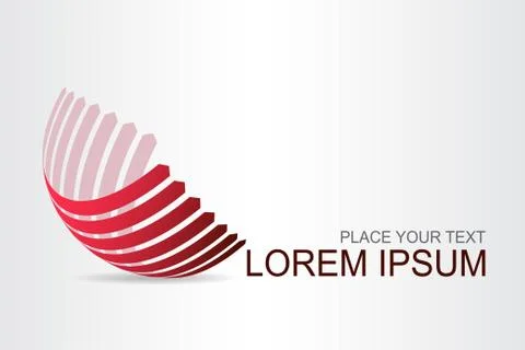 Logo stylized spherical surface with abstract shapes Stock Illustration