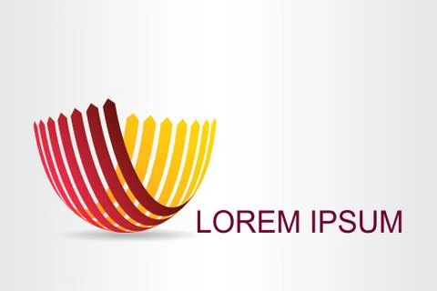 Logo stylized spherical surface with abstract shapes Stock Illustration