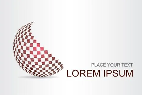 Logo stylized spherical surface with abstract shapes Stock Illustration