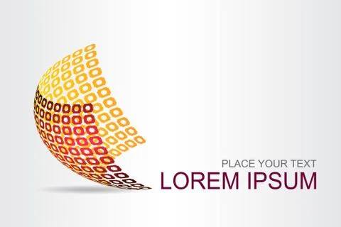 Logo stylized spherical surface with abstract shapes Stock Illustration