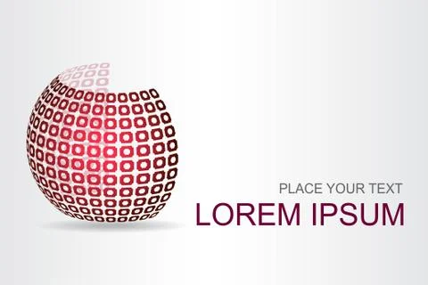 Logo stylized spherical surface with abstract shapes Stock Illustration