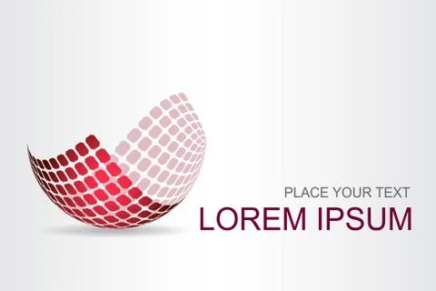 Logo stylized spherical surface with abstract shapes Stock Illustration