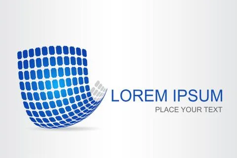 Logo stylized spherical surface with abstract shapes Stock Illustration