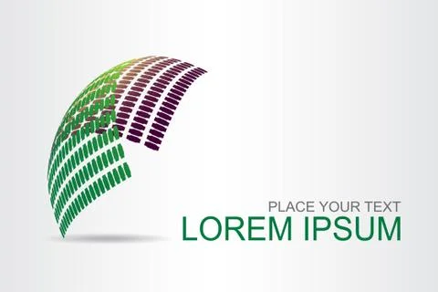 Logo stylized spherical surface with abstract shapes Illustrazione stock