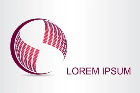 Logo stylized spherical surface with abstract shapes Illustrazione stock