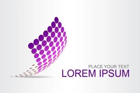 Logo stylized spherical surface with abstract shapes Stock Illustration