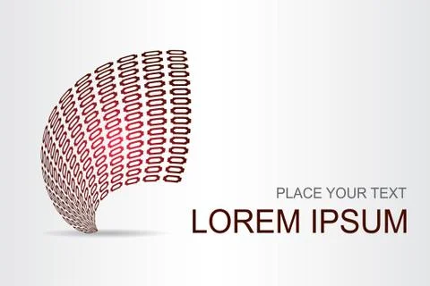 Logo stylized spherical surface with abstract shapes Stock Illustration