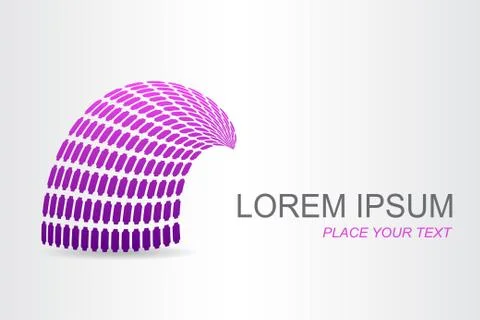 Logo stylized spherical surface with abstract shapes Stock Illustration