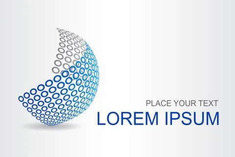 Logo stylized spherical surface with abstract shapes Stock Illustration