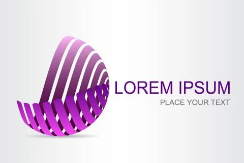 Logo stylized spherical surface with abstract shapes Stock Illustration