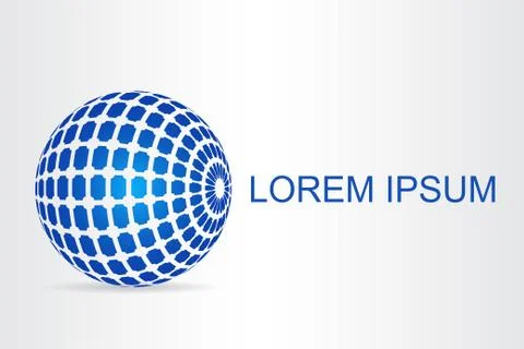 Logo stylized spherical surface with abstract shapes Stock Illustration