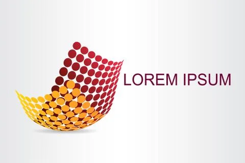Logo stylized spherical surface with abstract shapes Stock Illustration