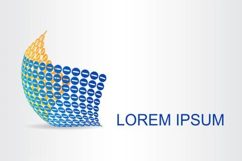 Logo stylized spherical surface with abstract shapes Stock Illustration
