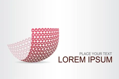 Logo stylized spherical surface with abstract shapes Stock Illustration