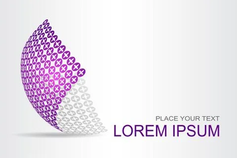 Logo stylized spherical surface with abstract shapes Stock Illustration