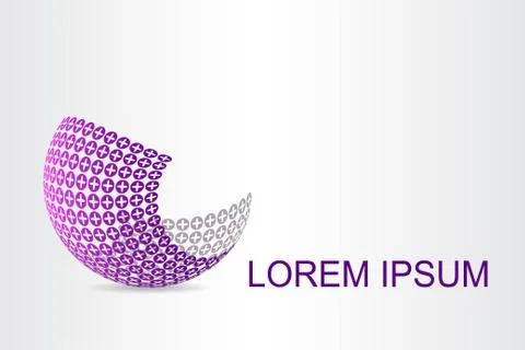 Logo stylized spherical surface with abstract shapes Stock Illustration