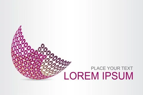 Logo stylized spherical surface with abstract shapes Stock Illustration
