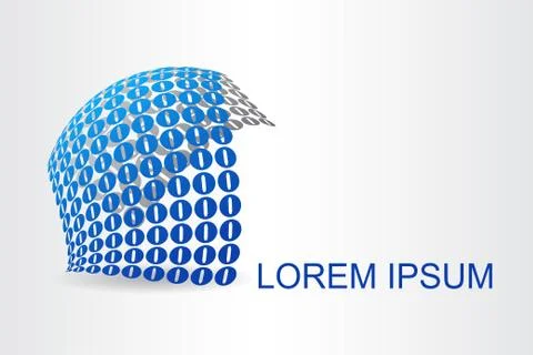 Logo stylized spherical surface with abstract shapes Illustrazione stock