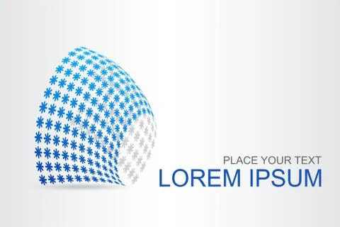 Logo stylized spherical surface with abstract shapes Stock Illustration