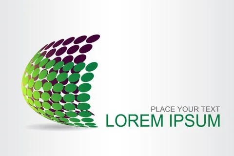 Logo stylized spherical surface with abstract shapes Stock Illustration