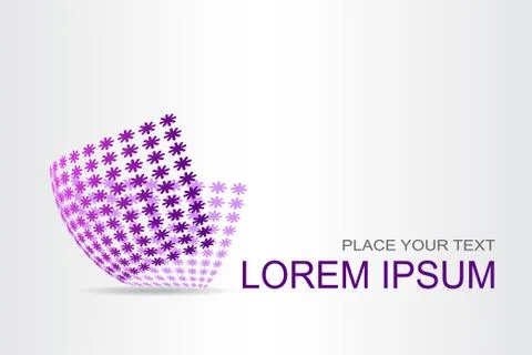 Logo stylized spherical surface with abstract shapes Stock Illustration