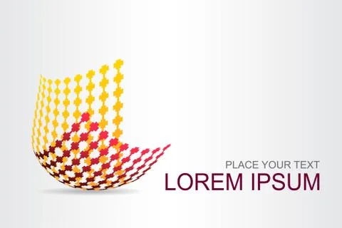 Logo stylized spherical surface with abstract shapes Illustrazione stock