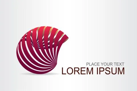 Logo stylized spherical surface with abstract shapes Stock Illustration