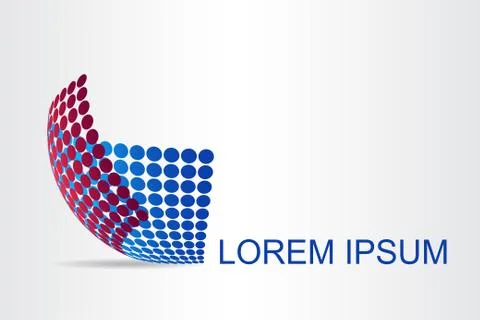Logo stylized spherical surface with abstract shapes Stock Illustration