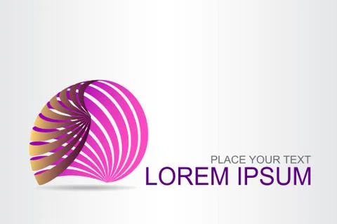 Logo stylized spherical surface with abstract shapes Stock Illustration