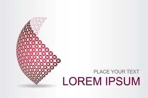 Logo stylized spherical surface with abstract shapes Stock Illustration