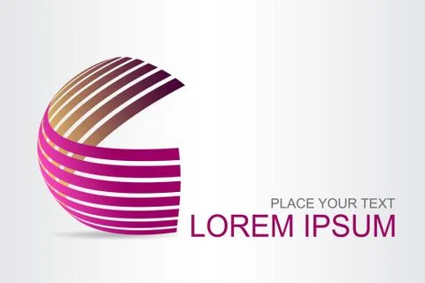 Logo stylized spherical surface with abstract shapes Stock Illustration