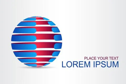 Logo stylized spherical surface with abstract shapes Stock Illustration