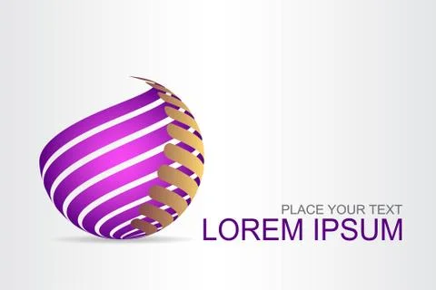 Logo stylized spherical surface with abstract shapes Stock Illustration