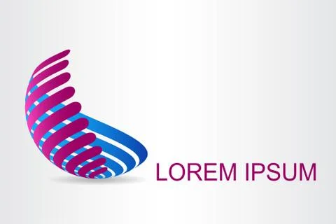 Logo stylized spherical surface with abstract shapes Stock Illustration