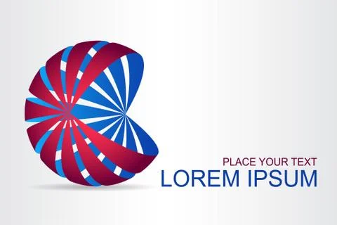 Logo stylized spherical surface with abstract shapes Stock Illustration