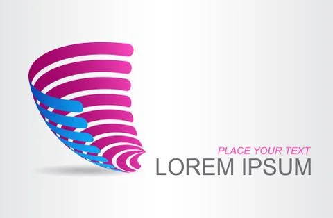 Logo stylized spherical surface with abstract shapes Stock Illustration