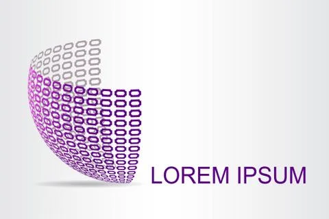 Logo stylized spherical surface with abstract shapes Stock Illustration