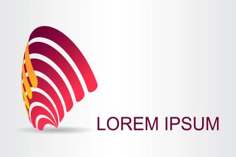 Logo stylized spherical surface with abstract shapes Stock Illustration