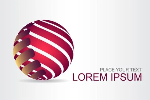 Logo stylized spherical surface with abstract shapes Stock Illustration
