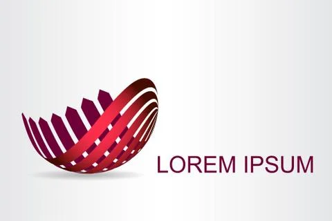 Logo stylized spherical surface with abstract shapes Stock Illustration