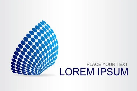 Logo stylized spherical surface with abstract shapes Stock Illustration
