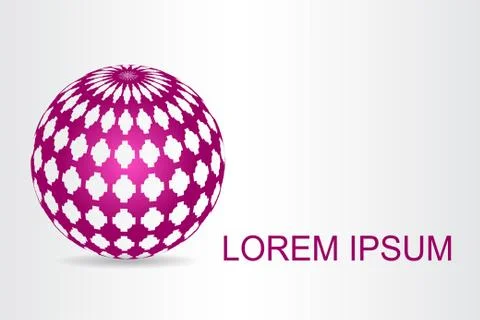 Logo stylized spherical surface with abstract shapes Stock Illustration