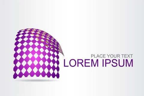 Logo stylized spherical surface with abstract shapes Illustrazione stock