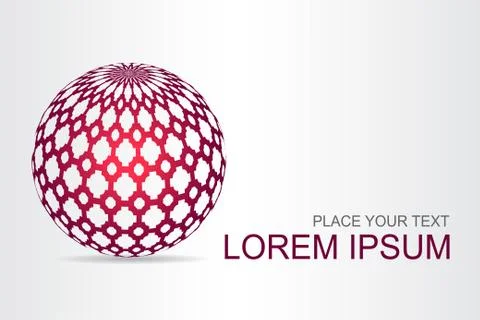 Logo stylized spherical surface with abstract shapes Stock Illustration