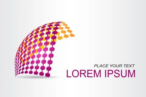 Logo stylized spherical surface with abstract shapes Stock Illustration