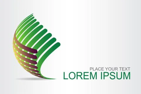 Logo stylized spherical surface with abstract shapes Stock Illustration