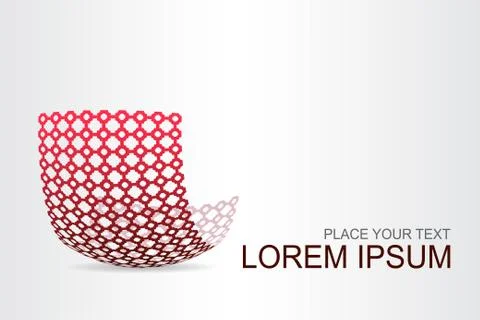 Logo stylized spherical surface with abstract shapes Stock Illustration