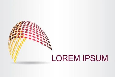 Logo stylized spherical surface with abstract shapes Stock Illustration