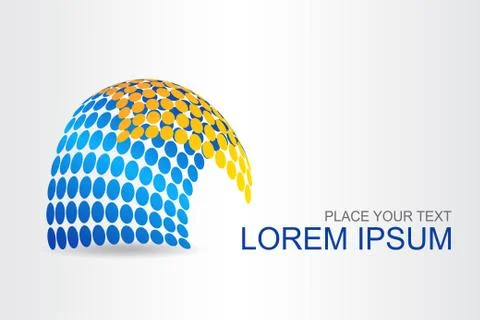 Logo stylized spherical surface with abstract shapes Stock Illustration
